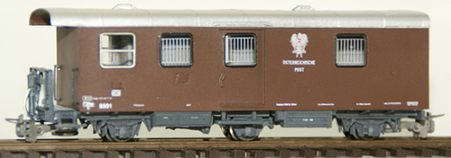 Ferro Train 708-301 - Austrian ÖBB F3ho/s 8501, 3 ax postal car, MzB brown